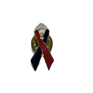 Red White Blue Ribbon Lapel Hat Pin Patriotic USA
